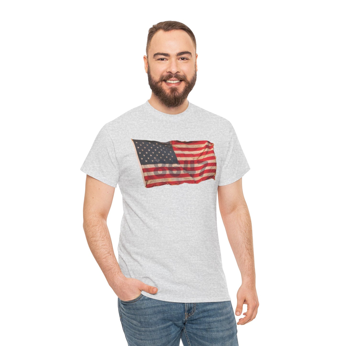 8647 Flag Tee - Unisex Heavy Cotton