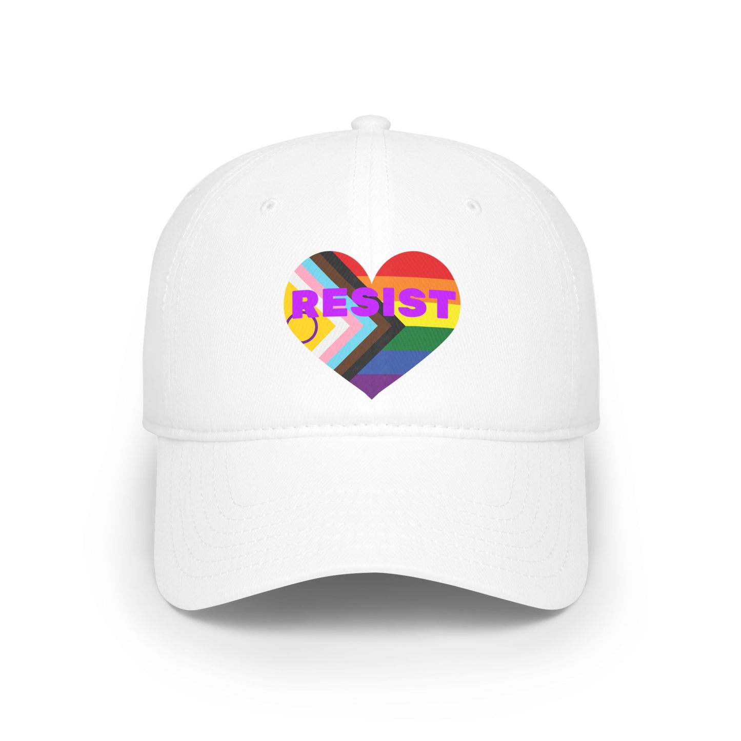 RESIST Pride Heart Print Low Profile Baseball Cap