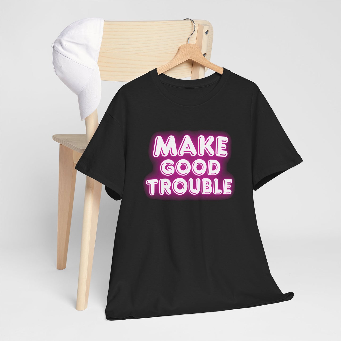 Make Good Trouble Cotton Tee- pink
