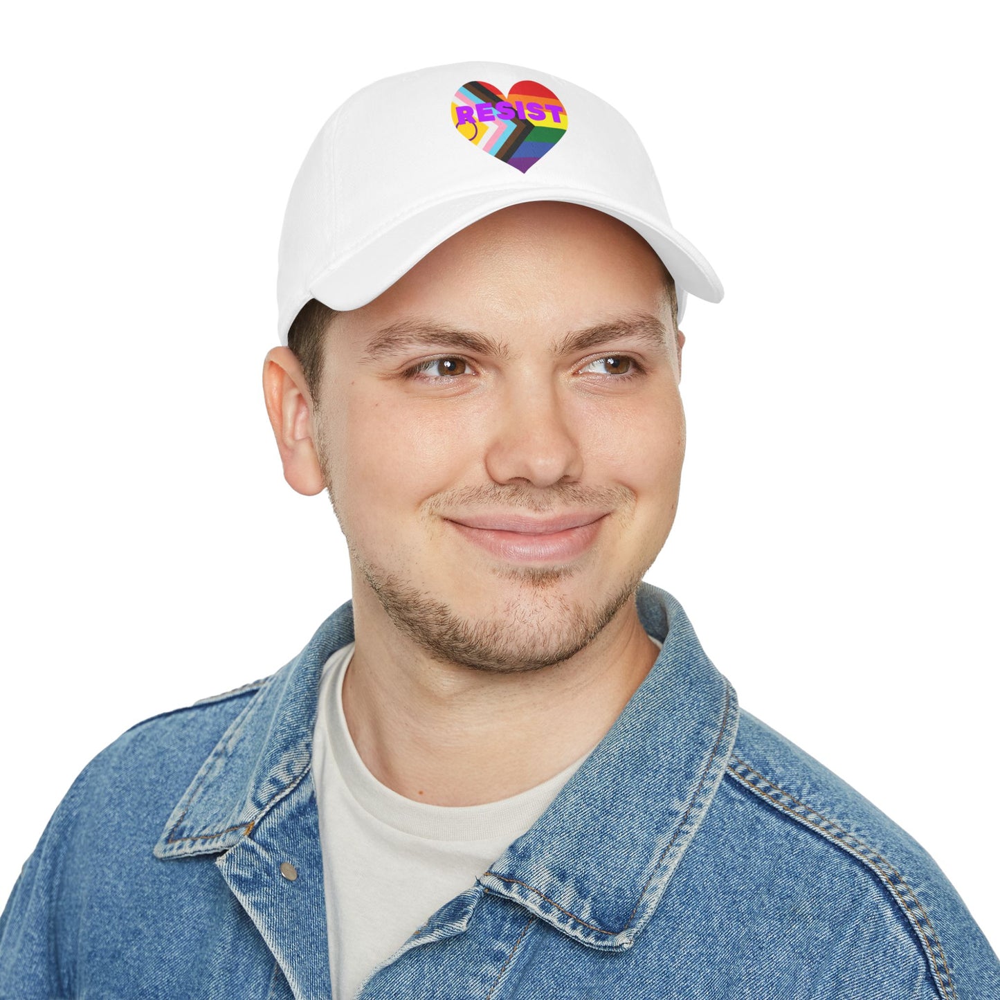 RESIST Pride Heart Print Low Profile Baseball Cap