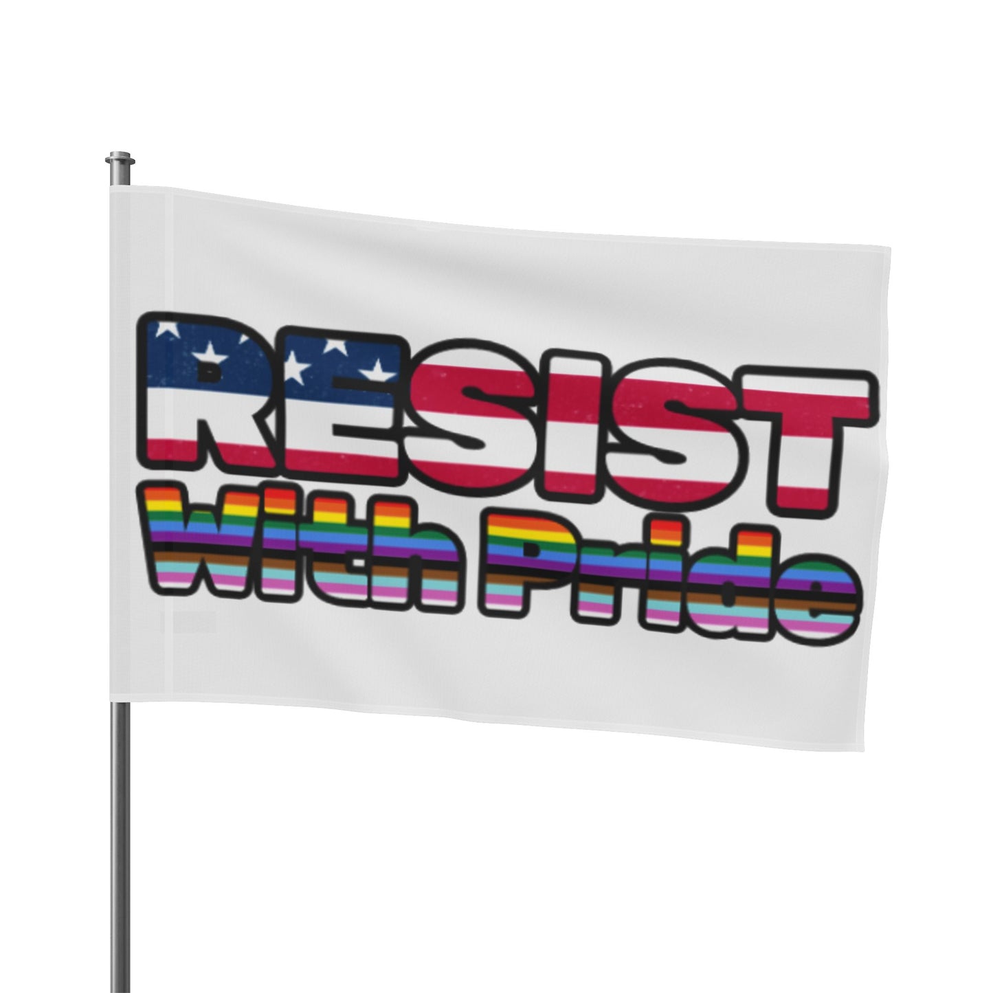 Double Sided Pride Flag - 'RESIST With Pride'