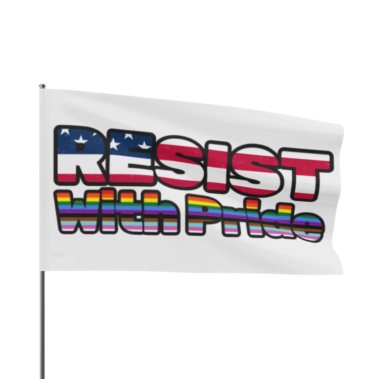 Double Sided Pride Flag - 'RESIST With Pride'