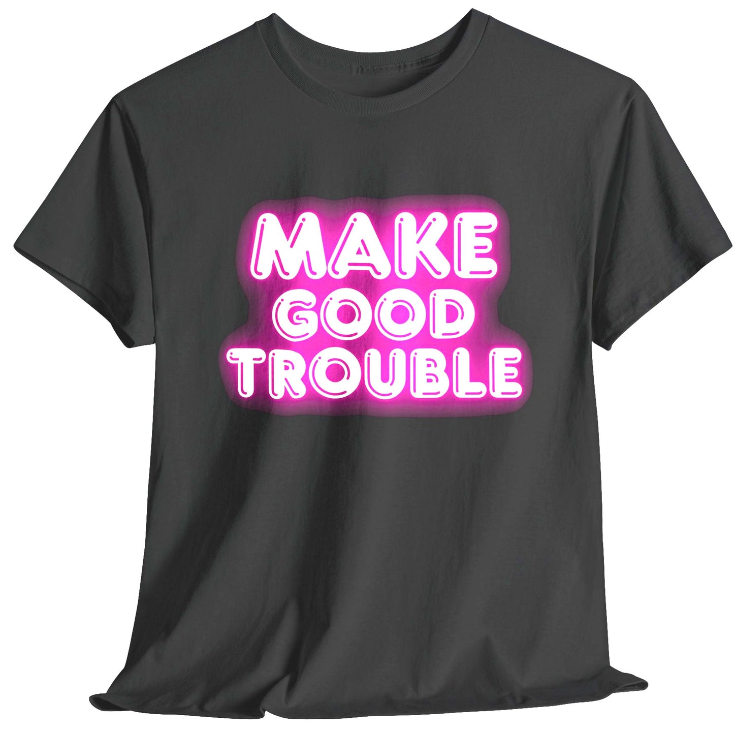 Make Good Trouble Cotton Tee- pink